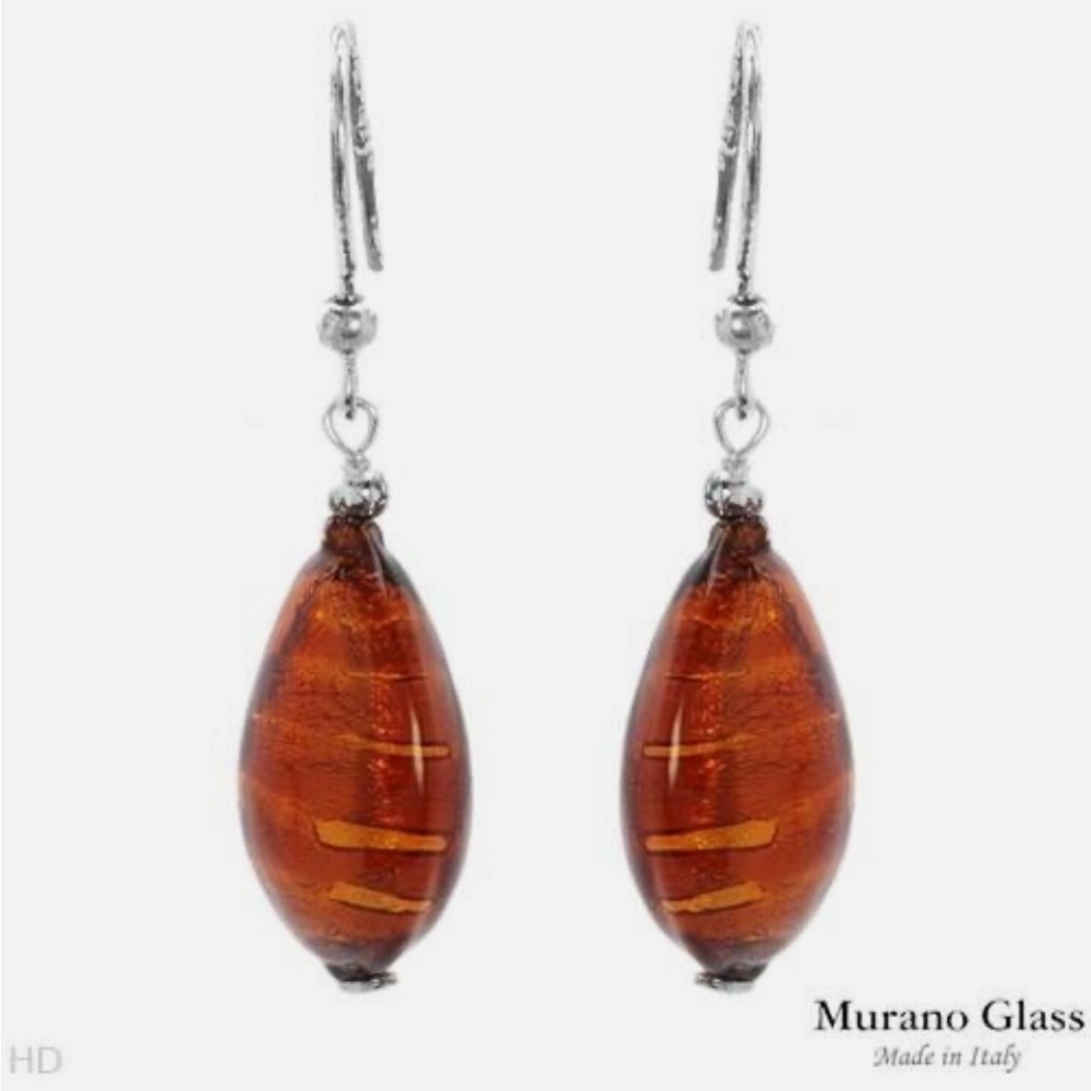 Murano glass 925 Italian dangle earrings